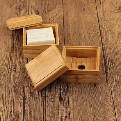Anti-Bacterial Bamboo Wooden Soap Box with Lid by HitMyNeed