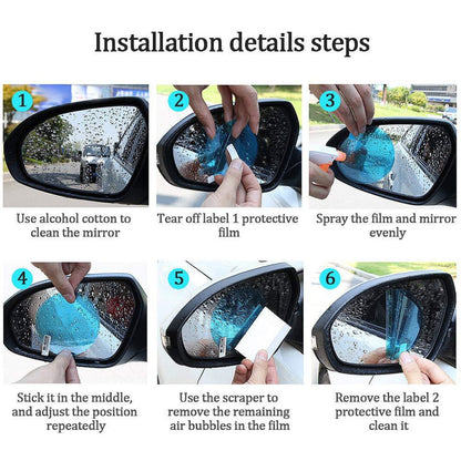 Anti-Fog Rainproof Rearview Mirror Films (8 Pack) by HitMyNeed