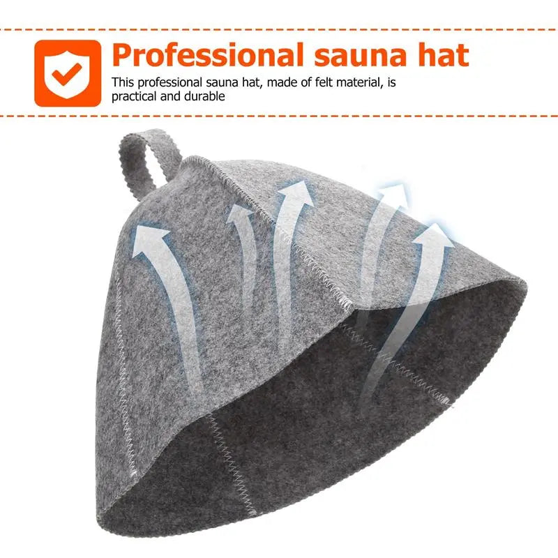Anti-Heat Sauna Felt Hats Set (2 Pack) by HitMyNeed