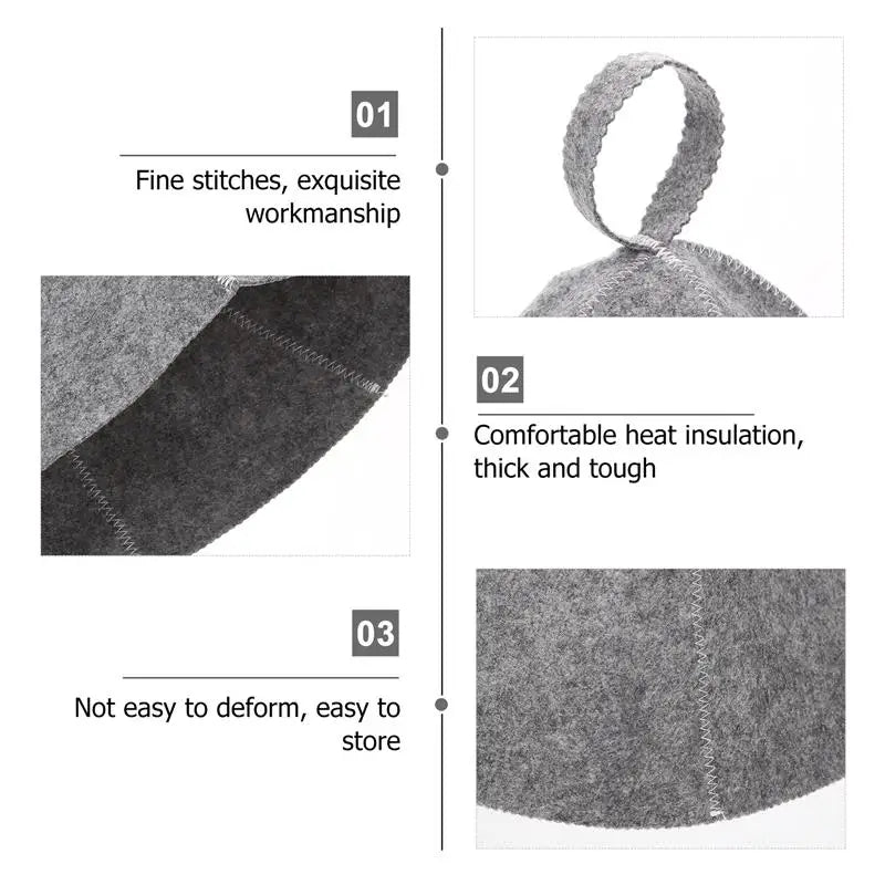 Anti-Heat Sauna Felt Hats Set (2 Pack) by HitMyNeed