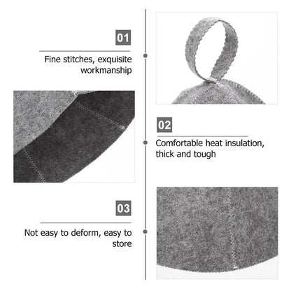 Anti-Heat Sauna Felt Hats Set (2 Pack) by HitMyNeed