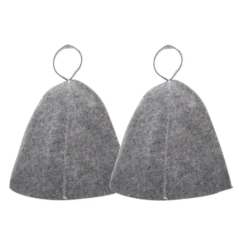 Anti-Heat Sauna Felt Hats Set (2 Pack) gray by HitMyNeed
