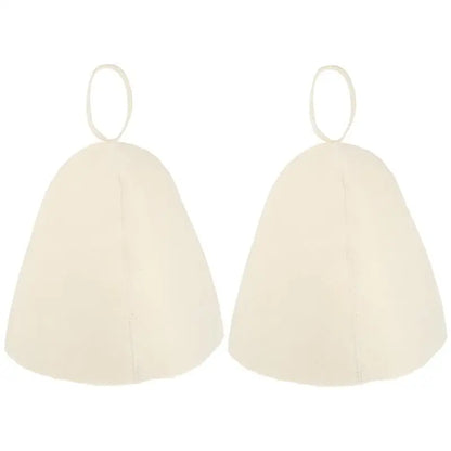 Anti-Heat Sauna Felt Hats Set (2 Pack) white by HitMyNeed