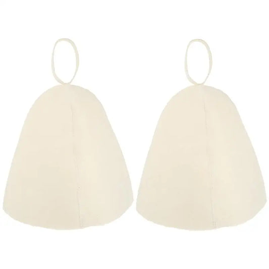 Anti-Heat Sauna Felt Hats Set (2 Pack) white by HitMyNeed