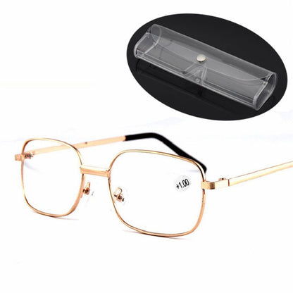 Anti-Scratch Reading Glasses with Case 0 with-case-gold by HitMyNeed