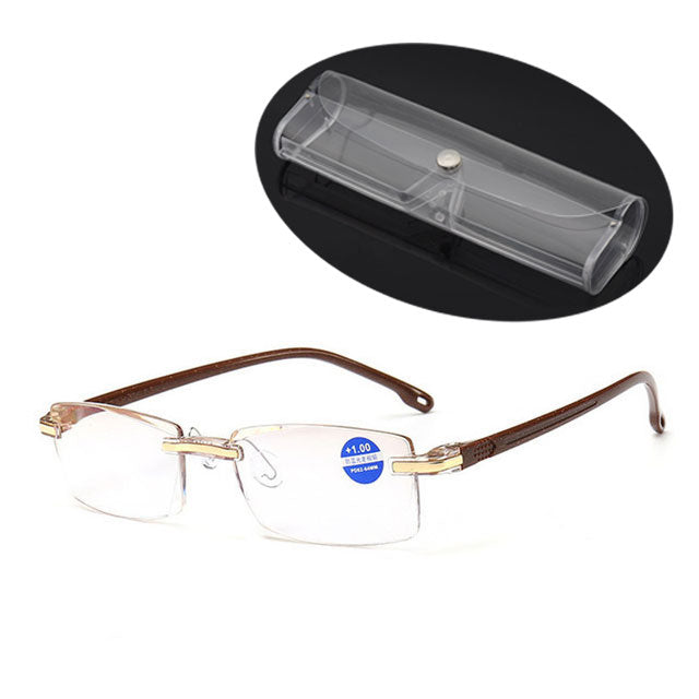 Anti-Scratch Reading Glasses with Case 0 with-case-tea by HitMyNeed
