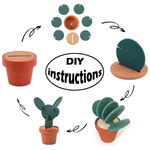 Anti-Skid EVA Cactus Coaster Set with Pot Holder by HitMyNeed