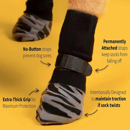 Anti-Slip Dog Socks with Straps for Small Dogs (4pcs) by HitMyNeed