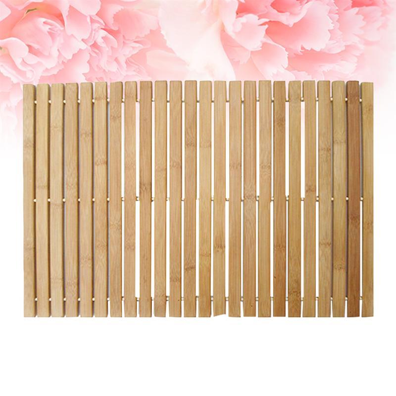 Anti-Slip Natural Bamboo Bath Mat 60 x 40 cm by HitMyNeed