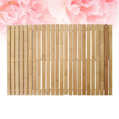 Anti-Slip Natural Bamboo Bath Mat 60 x 40 cm by HitMyNeed