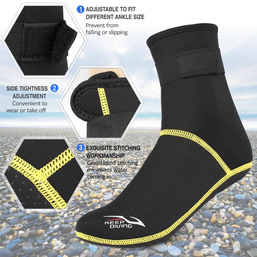 Anti-Slip Neoprene Scuba Diving Socks 3mm by HitMyNeed