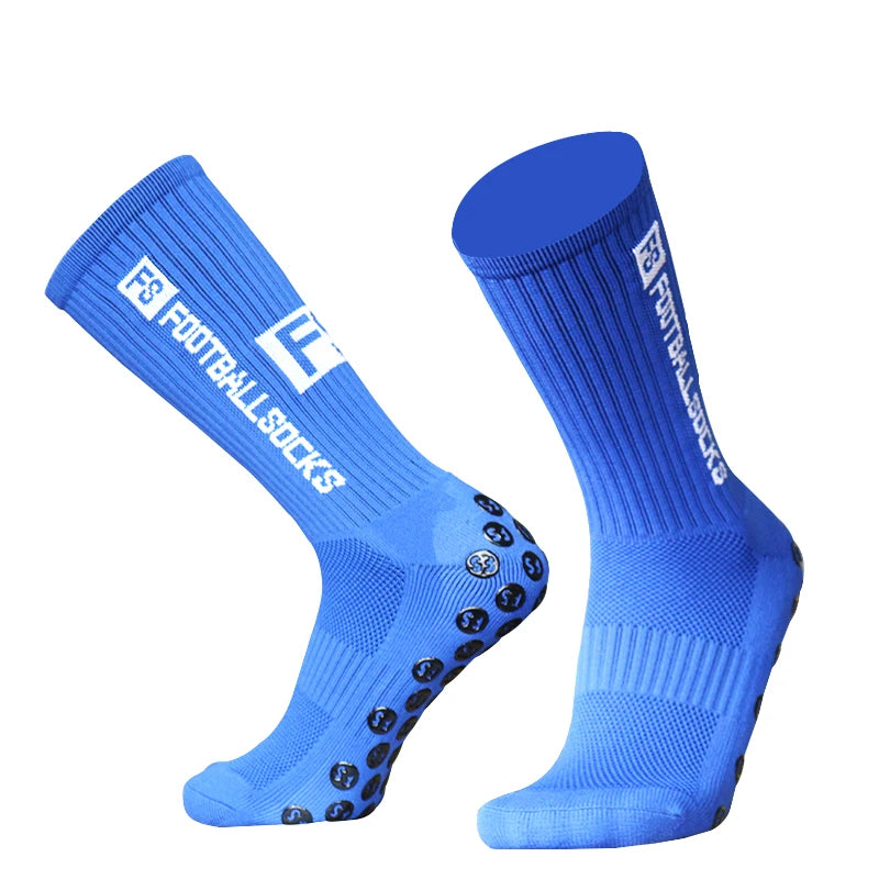 Anti-Slip Silicone Grip Football & Sports Socks blue by HitMyNeed