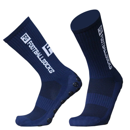 Anti-Slip Silicone Grip Football & Sports Socks navy-blue by HitMyNeed