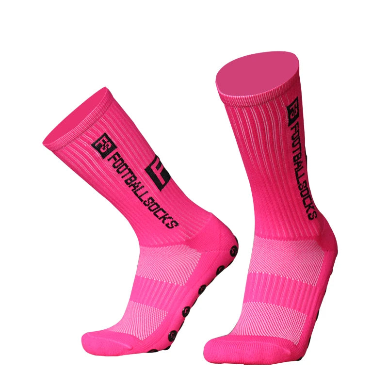 Anti-Slip Silicone Grip Football & Sports Socks pink by HitMyNeed