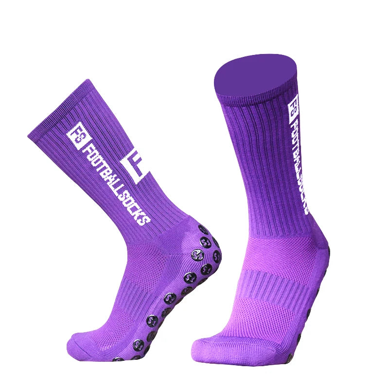 Anti-Slip Silicone Grip Football & Sports Socks purple by HitMyNeed