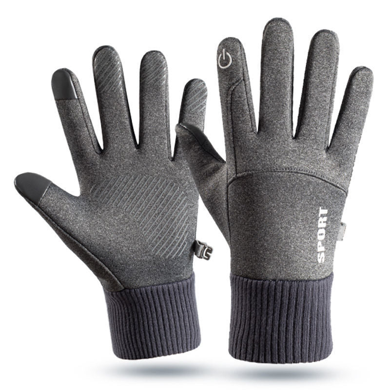 Anti Slip Thermal Winter Gloves with Touchscreen light-gray l by HitMyNeed