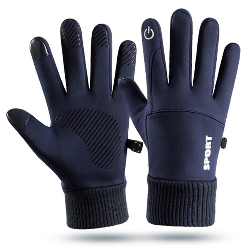 Anti Slip Thermal Winter Gloves with Touchscreen navy-blue m by HitMyNeed