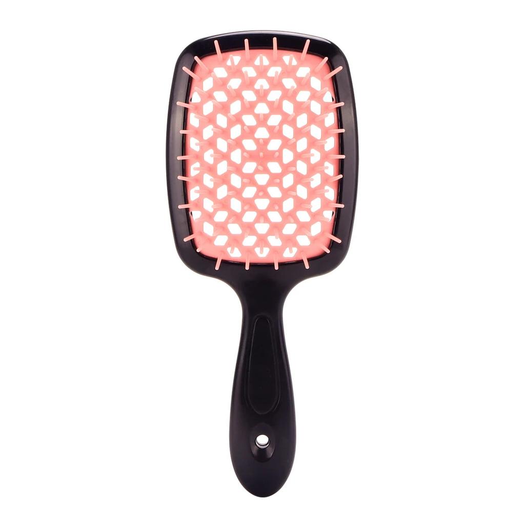 Anti-Static Air Cushion Detangling Hair Brush black-pink by HitMyNeed
