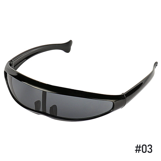 Anti UV Futuristic Cyclops Shield Sunglasses black-grey by HitMyNeed