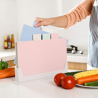 Antibacterial Chopping Board Set with Stand, 4-Piece by HitMyNeed