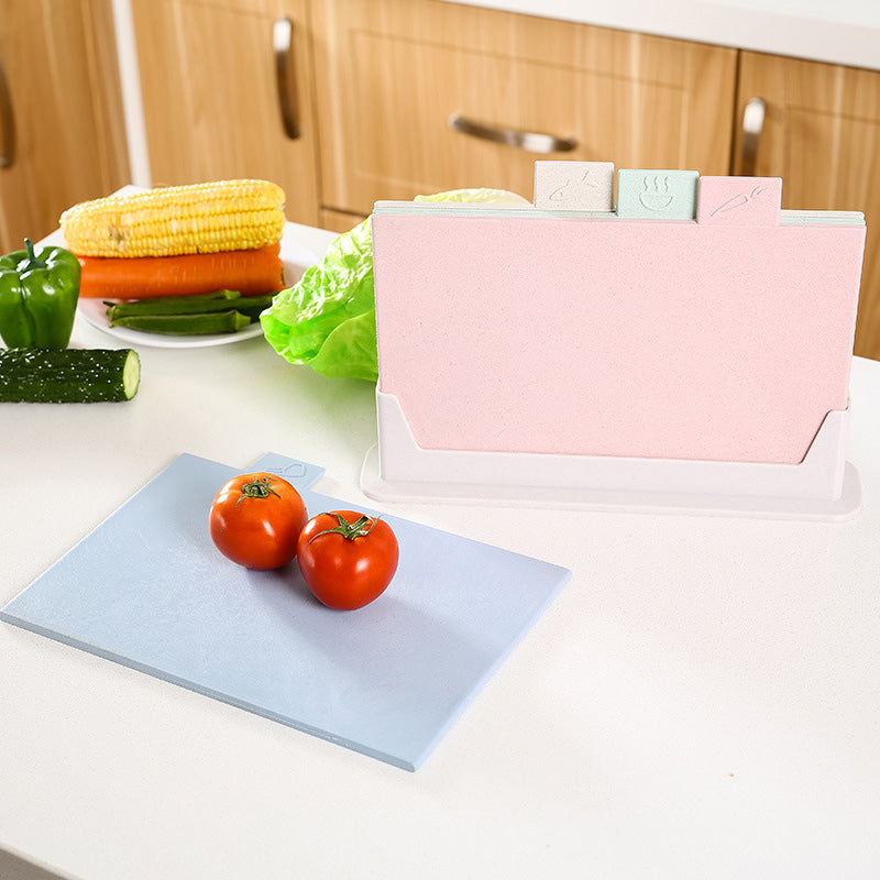 Antibacterial Chopping Board Set with Stand, 4-Piece by HitMyNeed