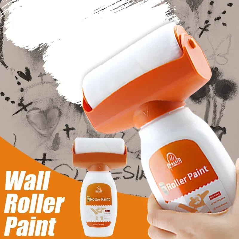Antibacterial White Wall Repair Paint with Roller 500g by HitMyNeed