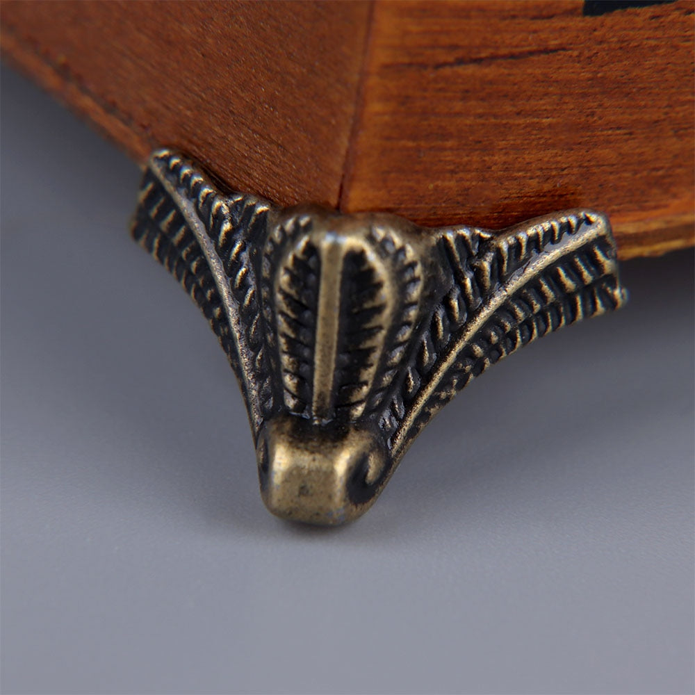 Antique Box Corner Protectors, Brass Tone (4pcs) by HitMyNeed