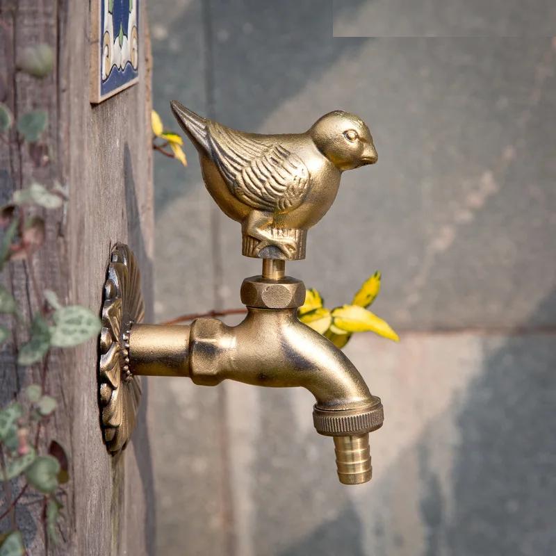 Antique Brass Animal Wall Mount Cold Water Faucet by HitMyNeed