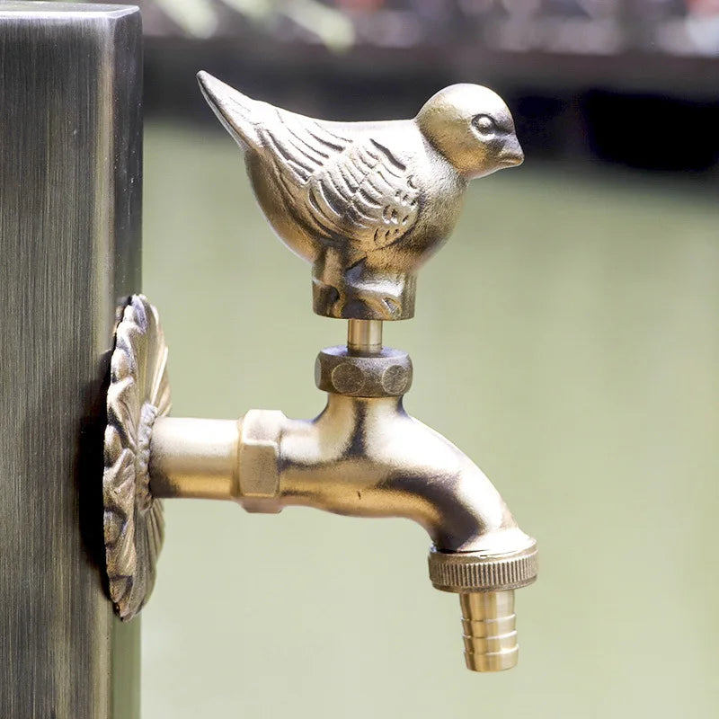 Antique Brass Animal Wall Mount Cold Water Faucet bird-a by HitMyNeed