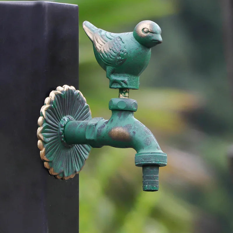 Antique Brass Animal Wall Mount Cold Water Faucet bird-b by HitMyNeed