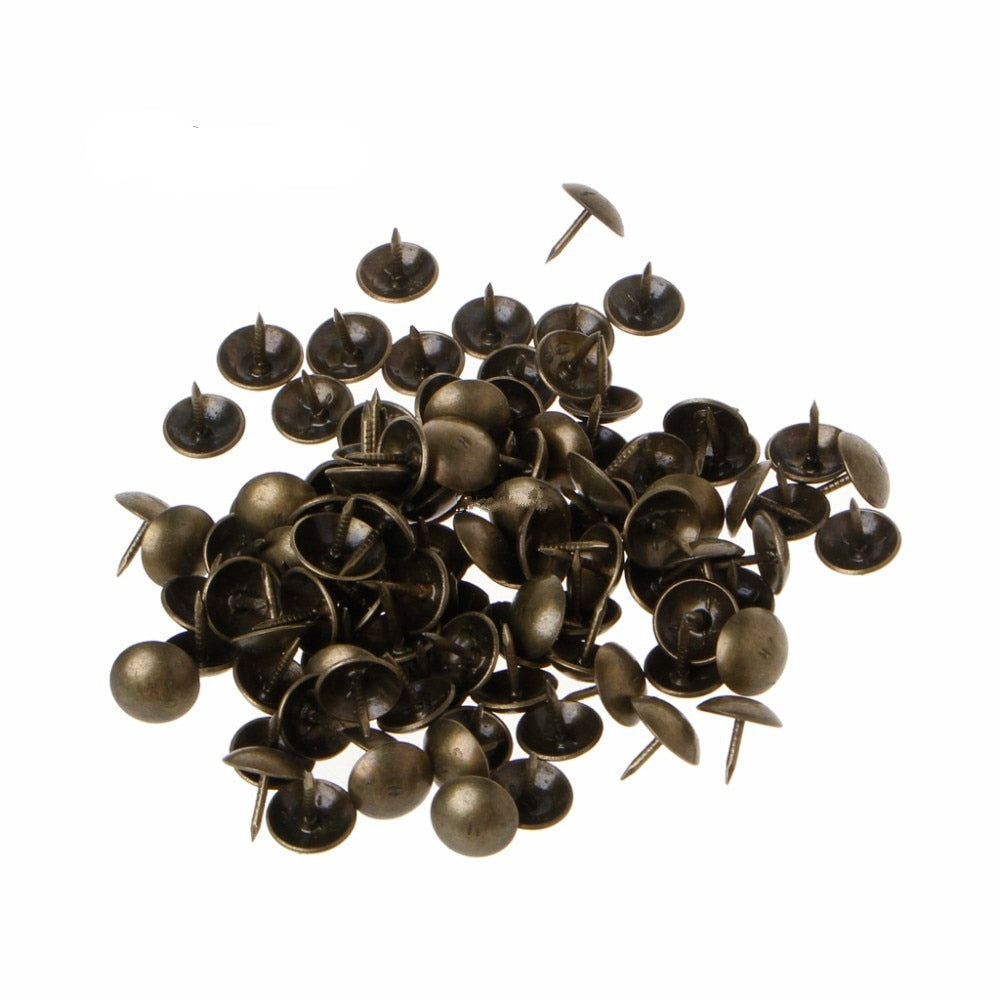 Antique Brass Upholstery Tacks 9mm (100 Pack) by HitMyNeed