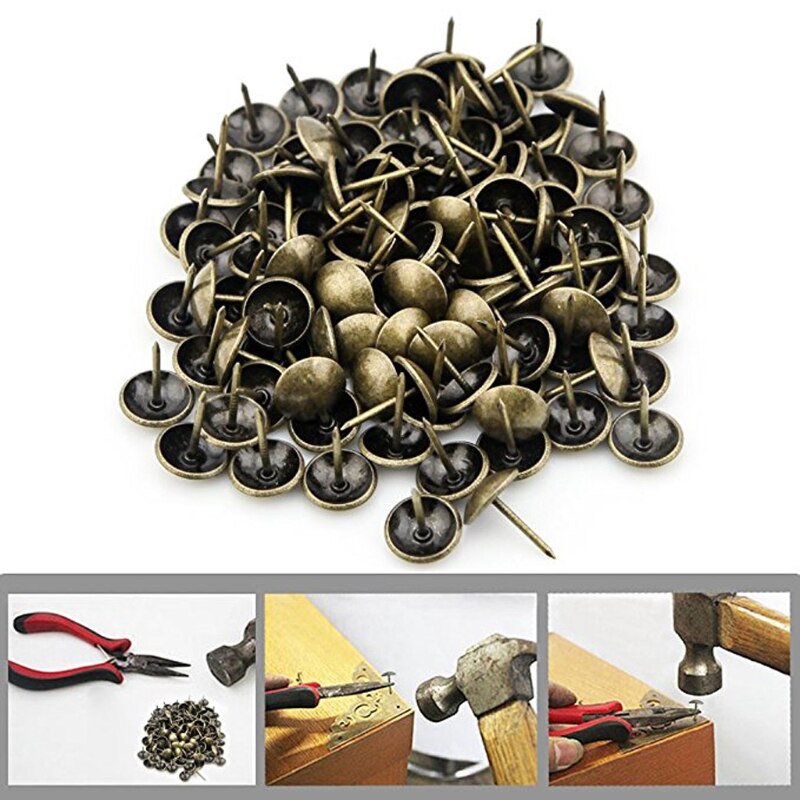 Antique Brass Upholstery Tacks 9mm (100 Pack) by HitMyNeed