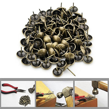 Antique Brass Upholstery Tacks 9mm (100 Pack) by HitMyNeed