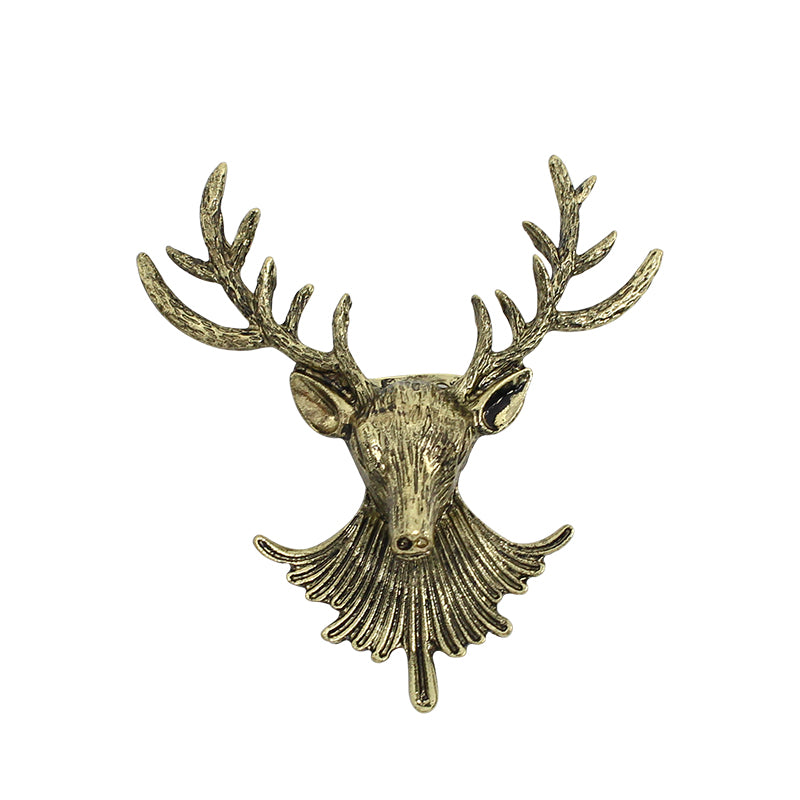 Antique Bronze Deer Head Metal Brooch by HitMyNeed