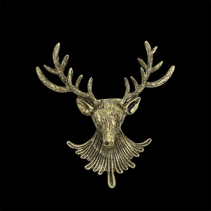 Antique Bronze Deer Head Metal Brooch by HitMyNeed