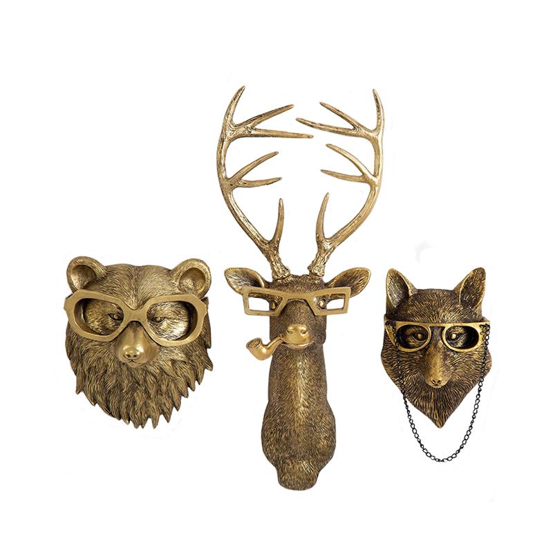 Antique Bronze Resin Animal Head Wall Hook by HitMyNeed