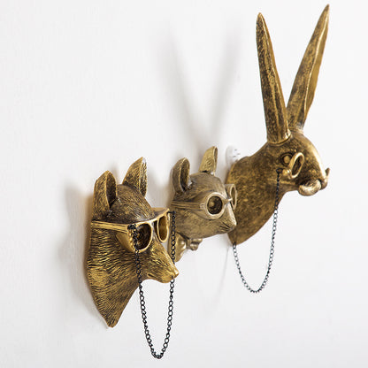 Antique Bronze Resin Animal Head Wall Hook by HitMyNeed