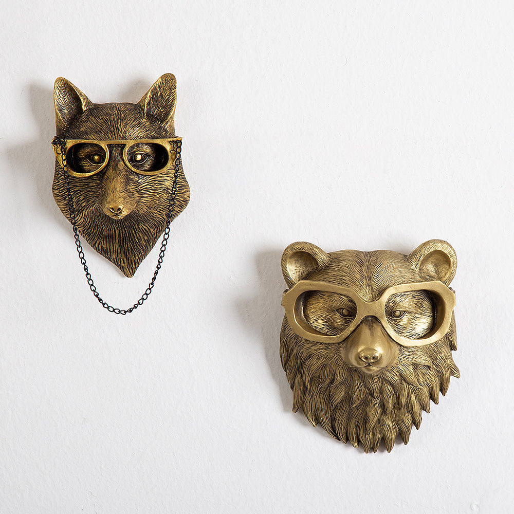 Antique Bronze Resin Animal Head Wall Hook by HitMyNeed