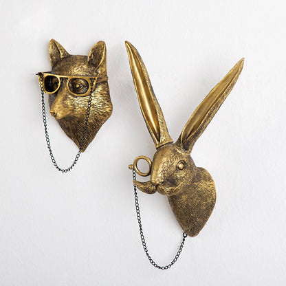 Antique Bronze Resin Animal Head Wall Hook by HitMyNeed