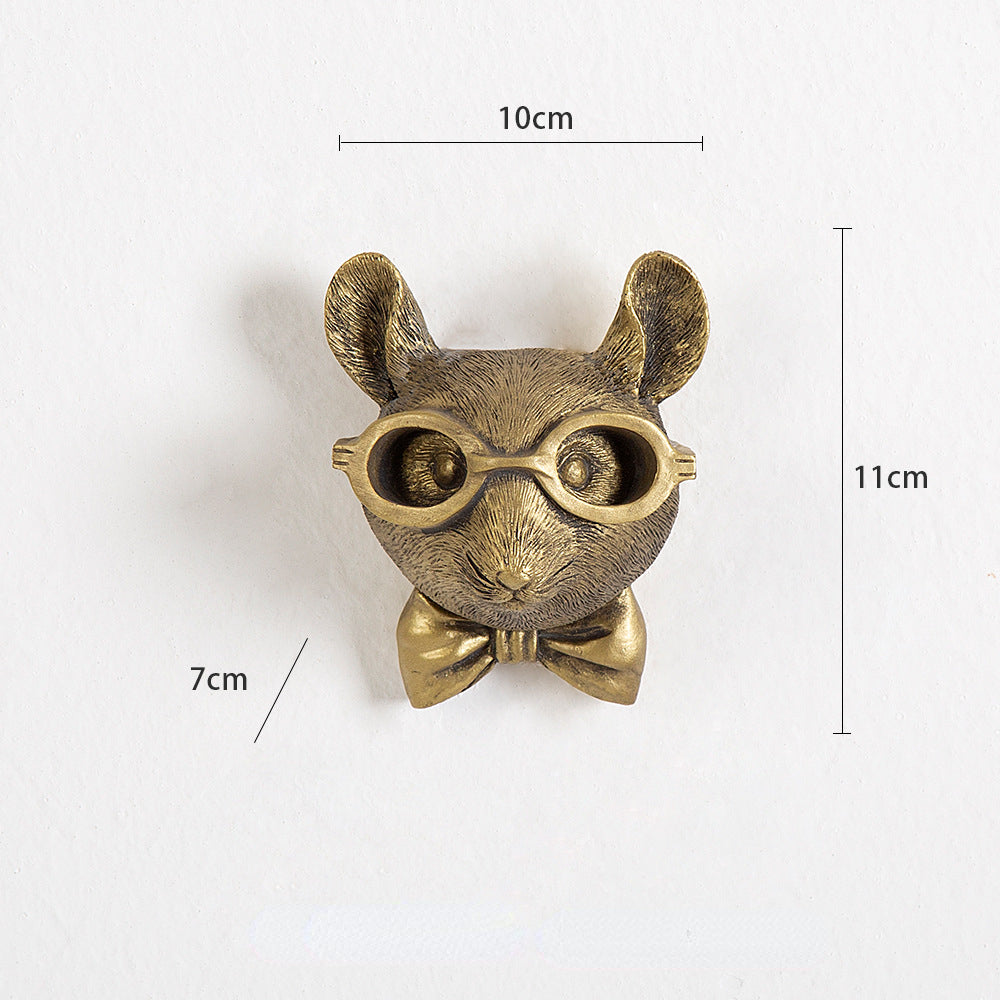 Antique Bronze Resin Animal Head Wall Hook a by HitMyNeed