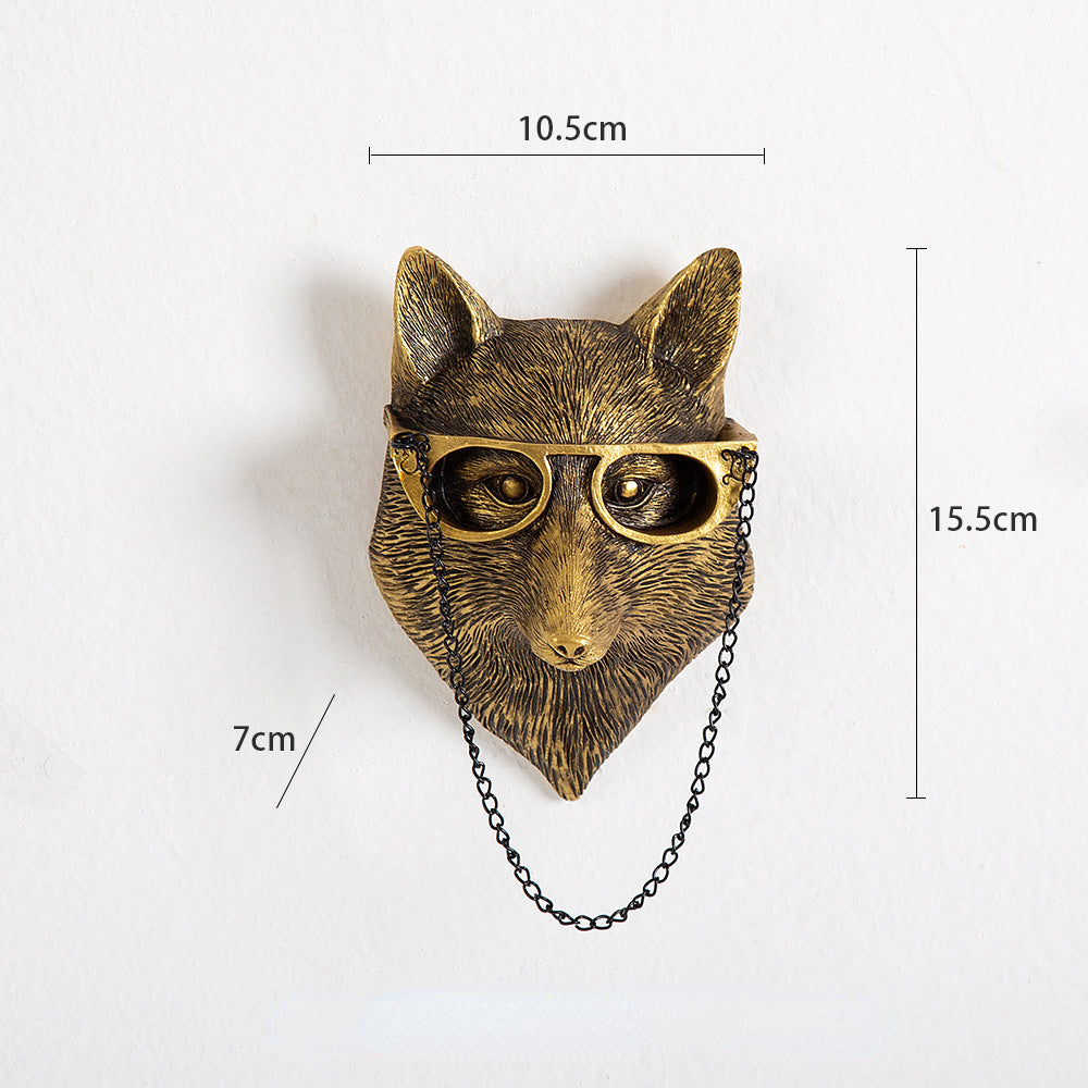 Antique Bronze Resin Animal Head Wall Hook e by HitMyNeed