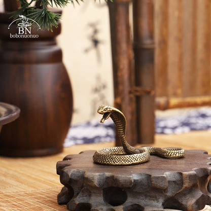 Antique Copper Cobra Snake Figurine Paperweight by HitMyNeed