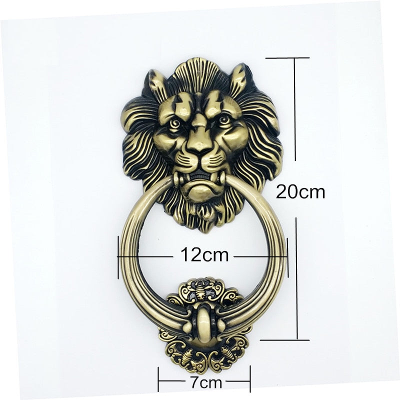 Antique Lion Door Knocker - Zinc Alloy, 20cm by HitMyNeed