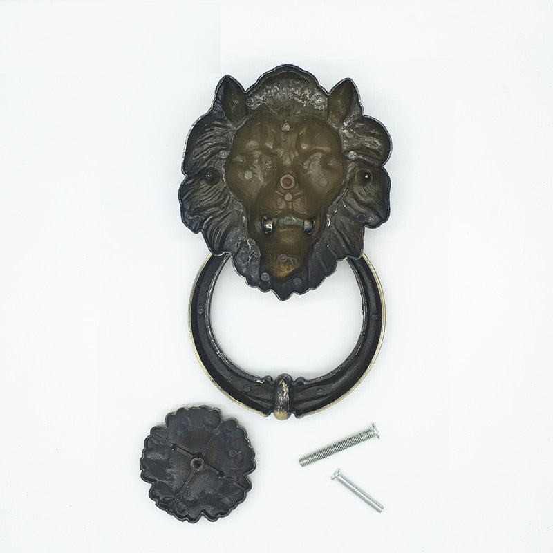 Antique Lion Door Knocker - Zinc Alloy, 20cm by HitMyNeed