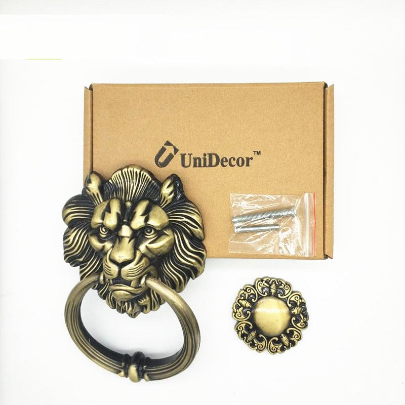 Antique Lion Door Knocker - Zinc Alloy, 20cm by HitMyNeed