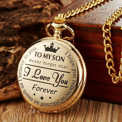 Antique Steampunk Roman Numeral Quartz Pocket Watch gold by HitMyNeed