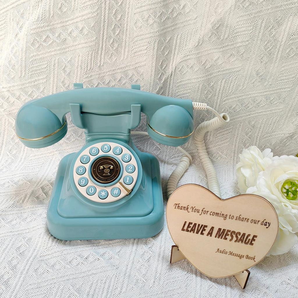 Antique Wedding Guest Phone Audio Message Book blue by HitMyNeed