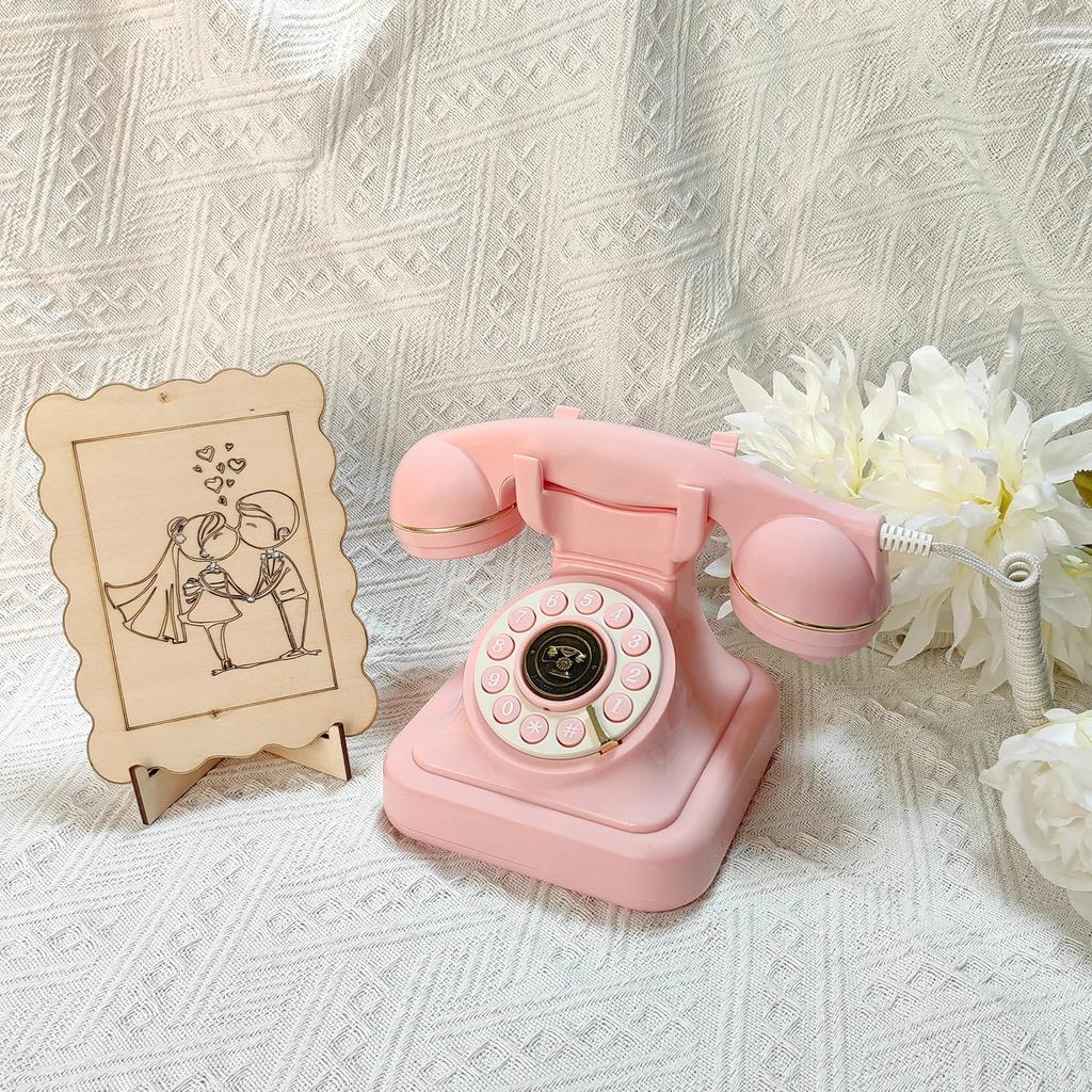 Antique Wedding Guest Phone Audio Message Book pink by HitMyNeed