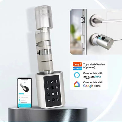 APP Fingerprint Cylinder Smart Door Lock with Keypad by HitMyNeed