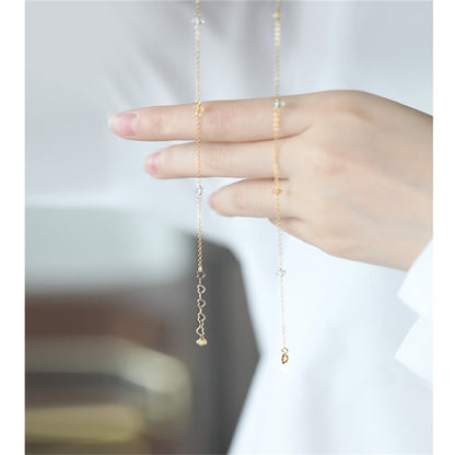 Aquamarine Stones Necklace with 14K Gold Chain by HitMyNeed